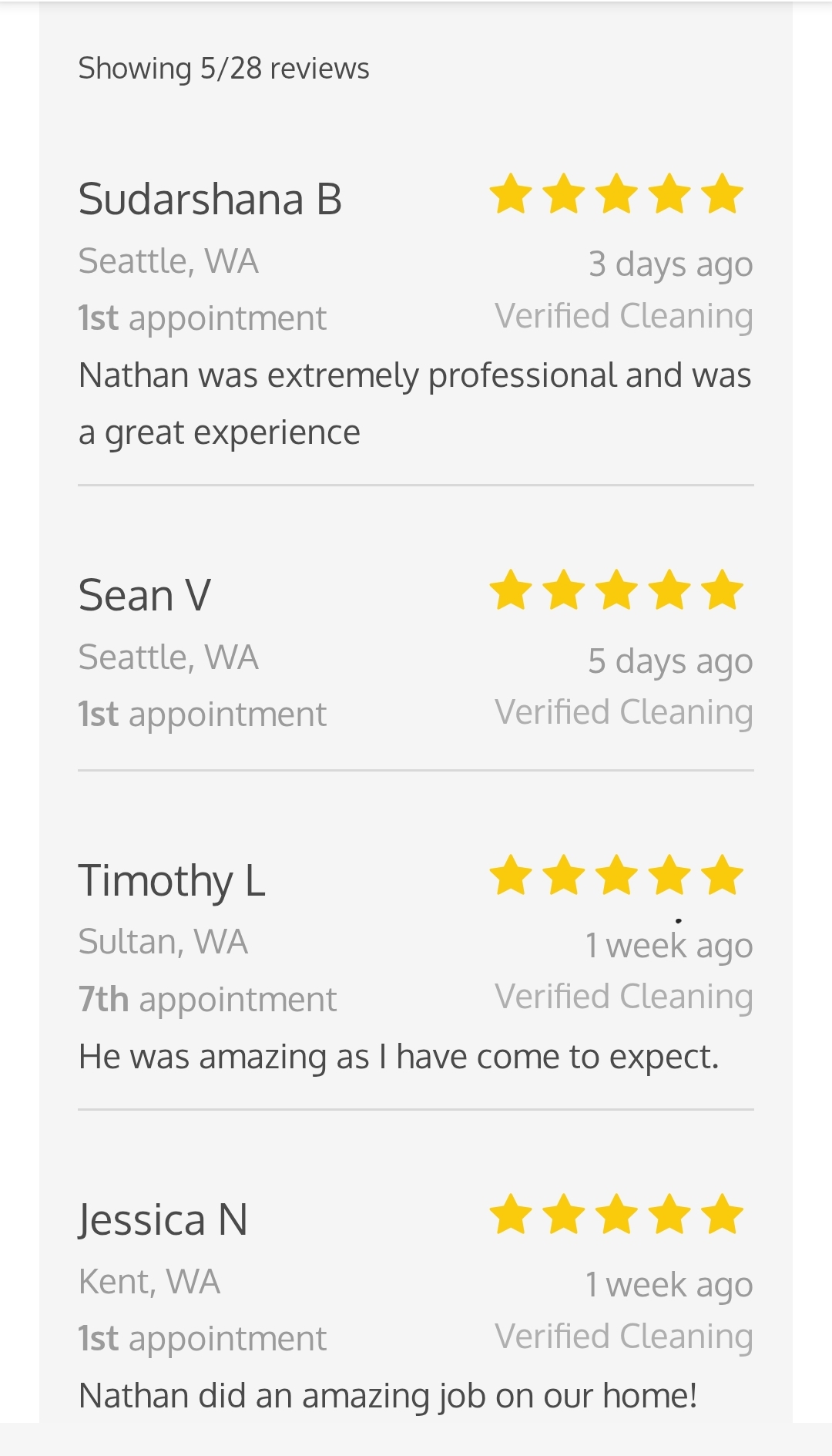 More verified client reviews